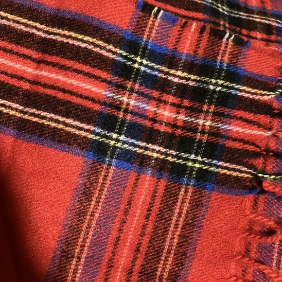 CLEO TARTAN Scarves Wraps x 2 Red Green Black LIKE NEW - Picture 5 of 6